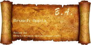 Brusch Appia névjegykártya